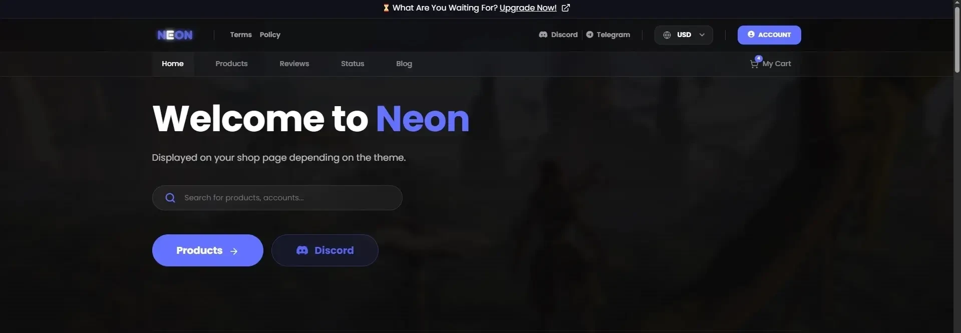 Neon SellAuth Theme